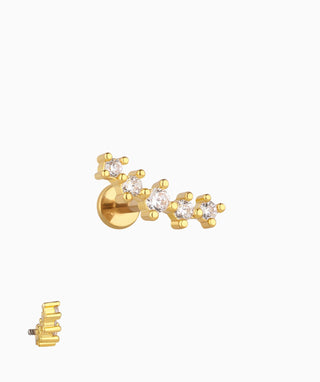 Shiny Gems Curved Flatback Stud - OumoJewelry