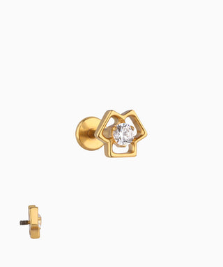 Titanium Flower Flatback Stud - OumoJewelry