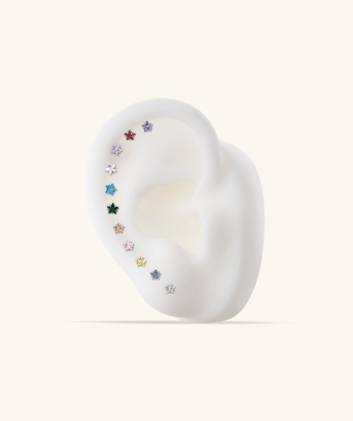 Titanium Zodiac Stars Stud - Titanium - Upper Lobe, Forward Helix, Flat - Oumo Jewelry