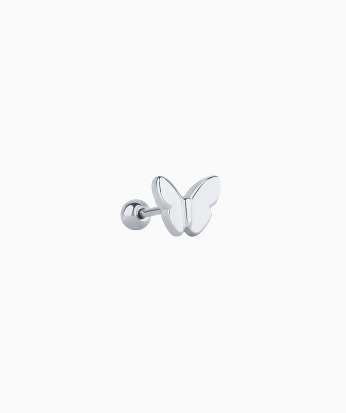 Simple Thick Butterfly Stud - Stainless Steel - Upper Lobe, Helix - Oumo Jewelry