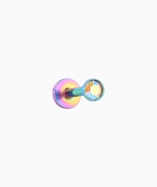 Colored Gem Basic Flatback Stud - OumoJewelry
