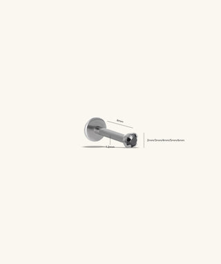 Titanium Charm Gemstones Flatback Stud - OumoJewelry