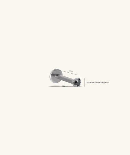 Titanium Charm Gemstones Flatback Stud