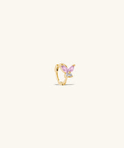Butterfly Charm Hoop - Brass - Helix - Oumo Jewelry