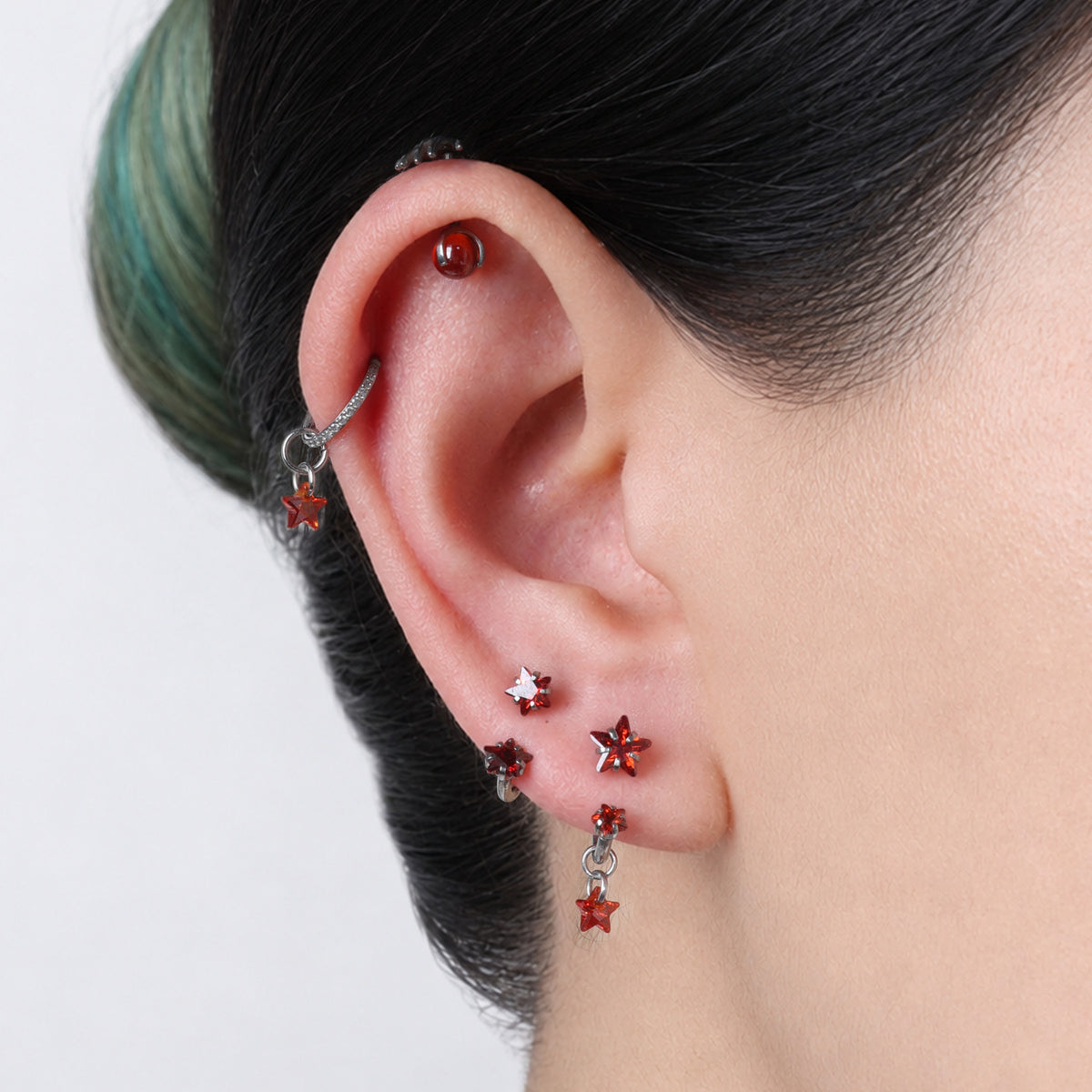 Titanium Stella Horseshoe Ring - Titanium - Upper Lobe, Helix, Lip - Oumo Jewelry