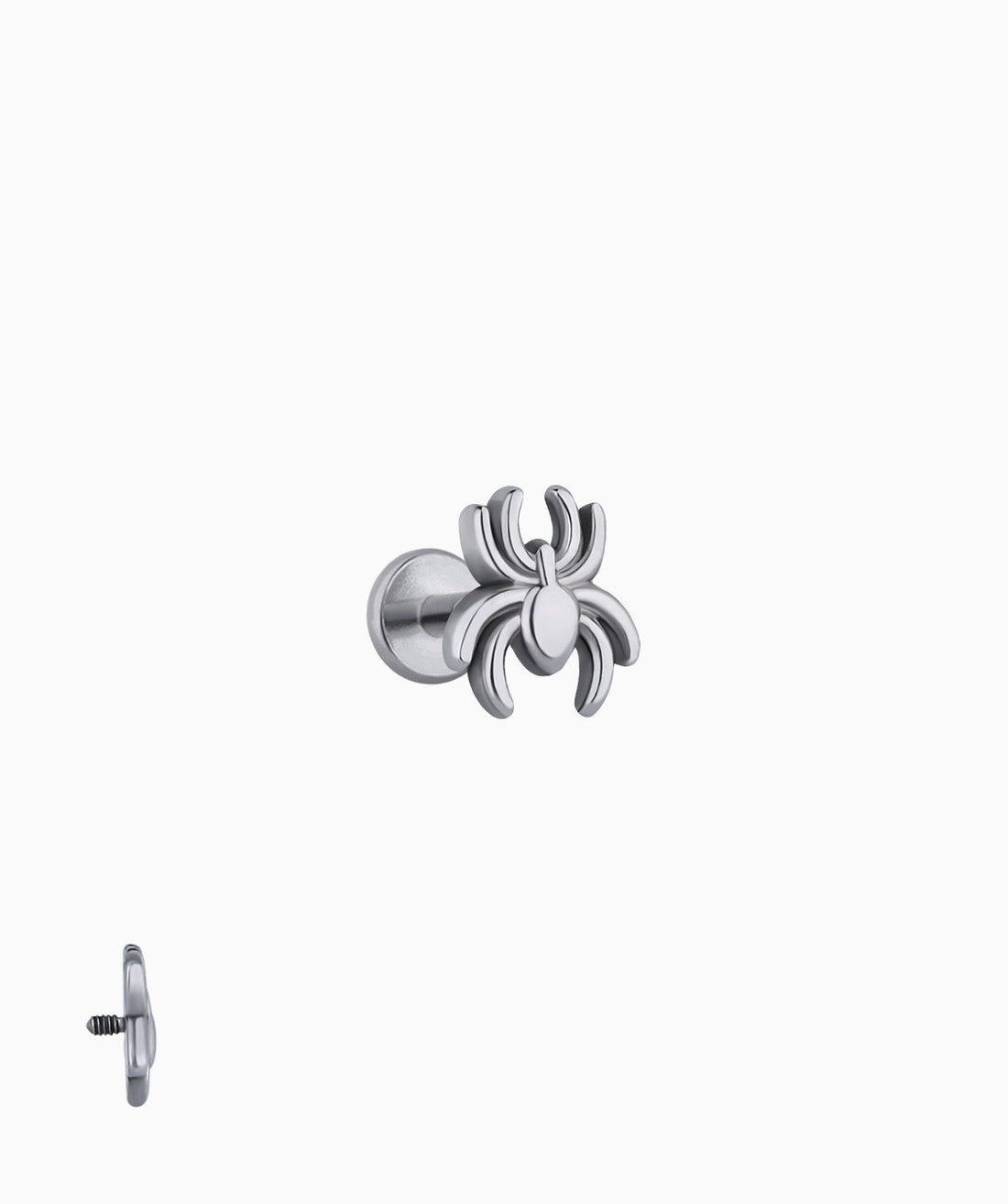 Titanium Spider Flatback Stud