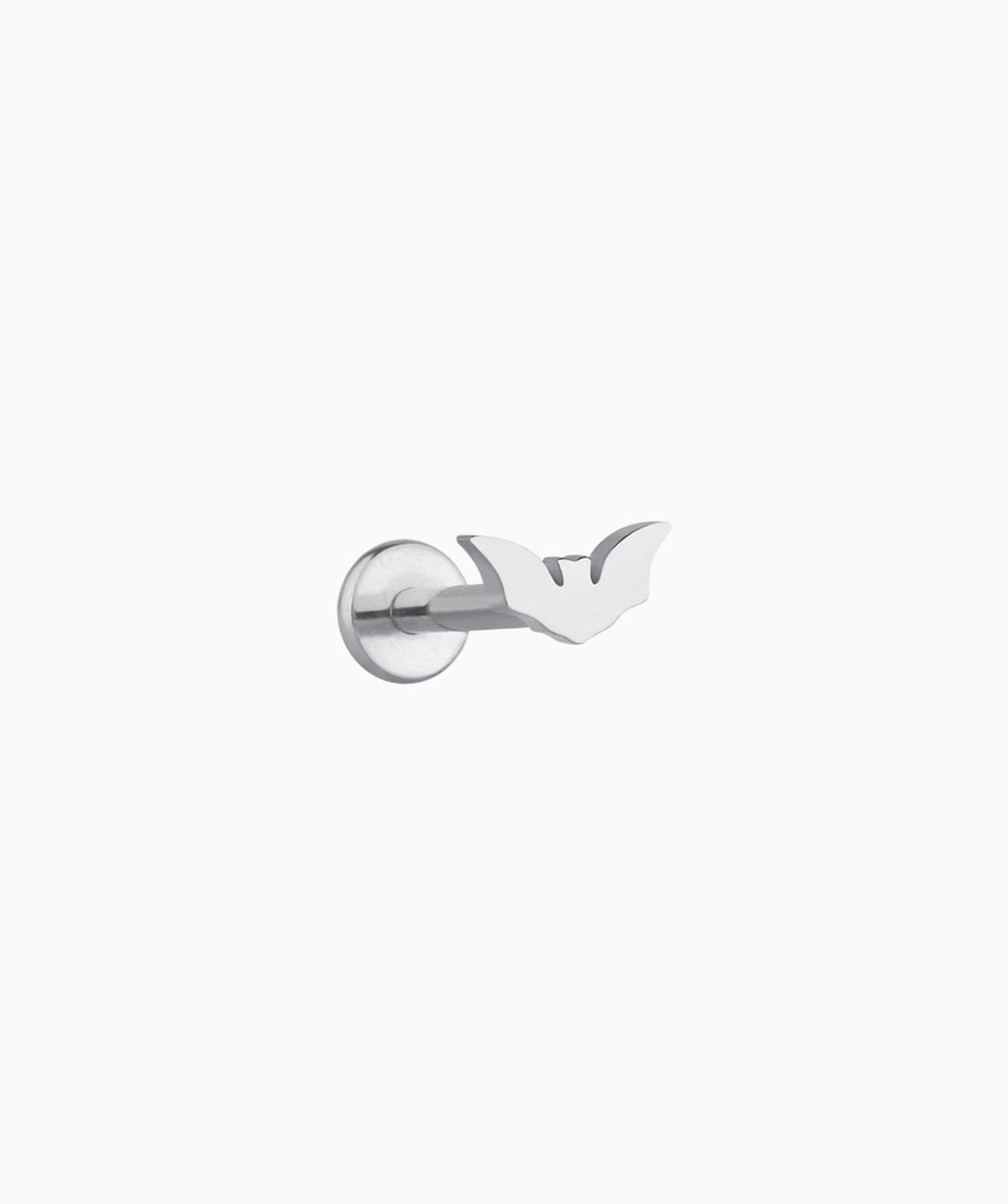 Minimalist Bat Flatback Stud - Stainless Steel - Forward Helix, Helix, Upper Lobe - Oumo Jewelry