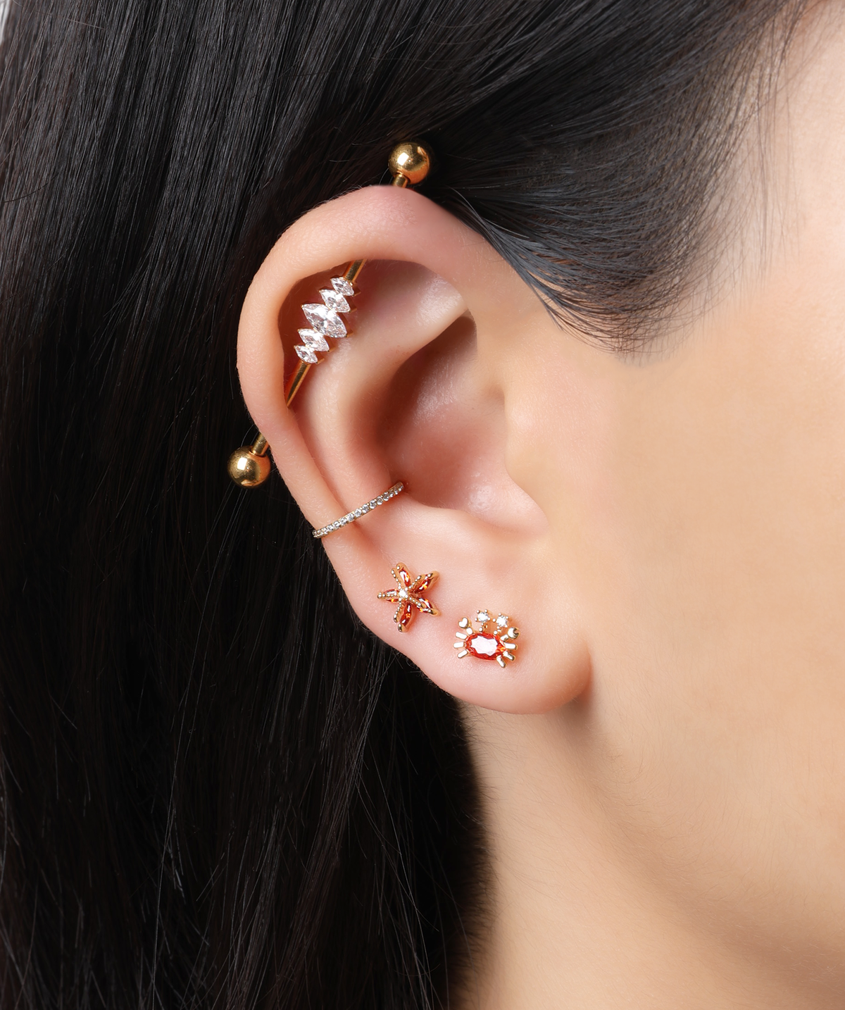 Titanium Vivia Industrial Barbell - Titanium - Industrial - Oumo Jewelry