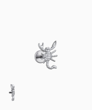 Titanium Scorpion Flatback Stud - OumoJewelry
