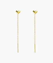 Puffed Heart Ear Threads - Oumo Jewelry