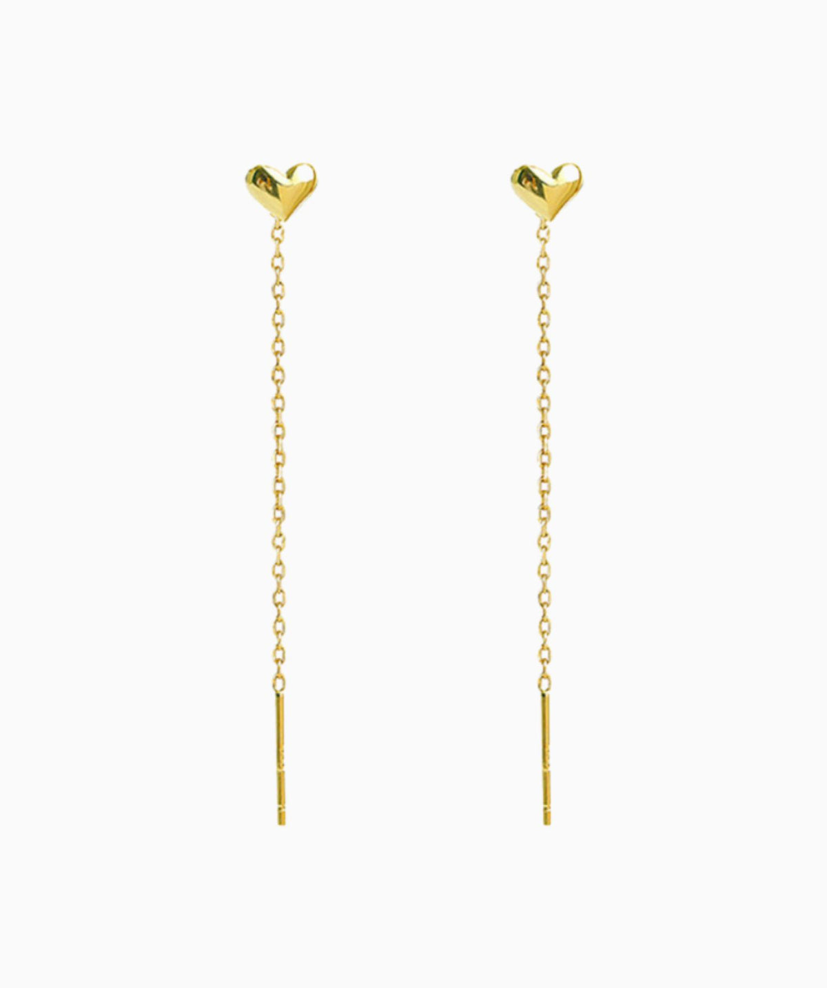 Puffed Heart Ear Threads - Oumo Jewelry