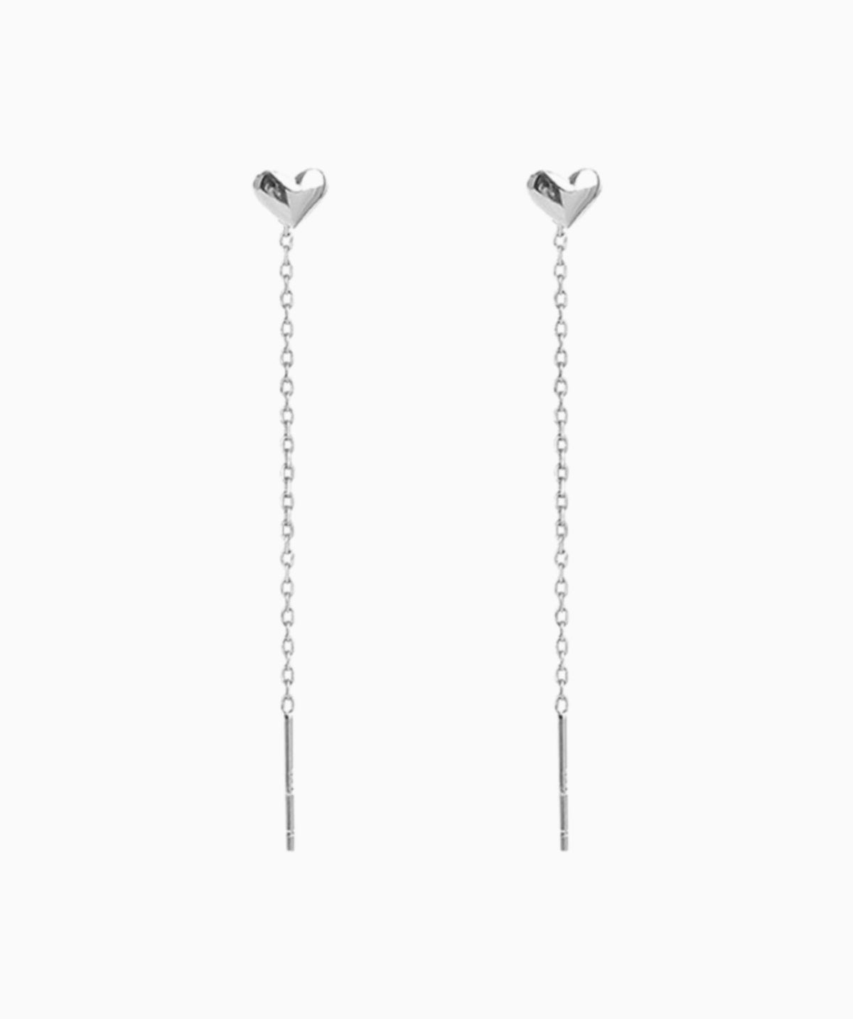 Puffed Heart Ear Threads - Oumo Jewelry