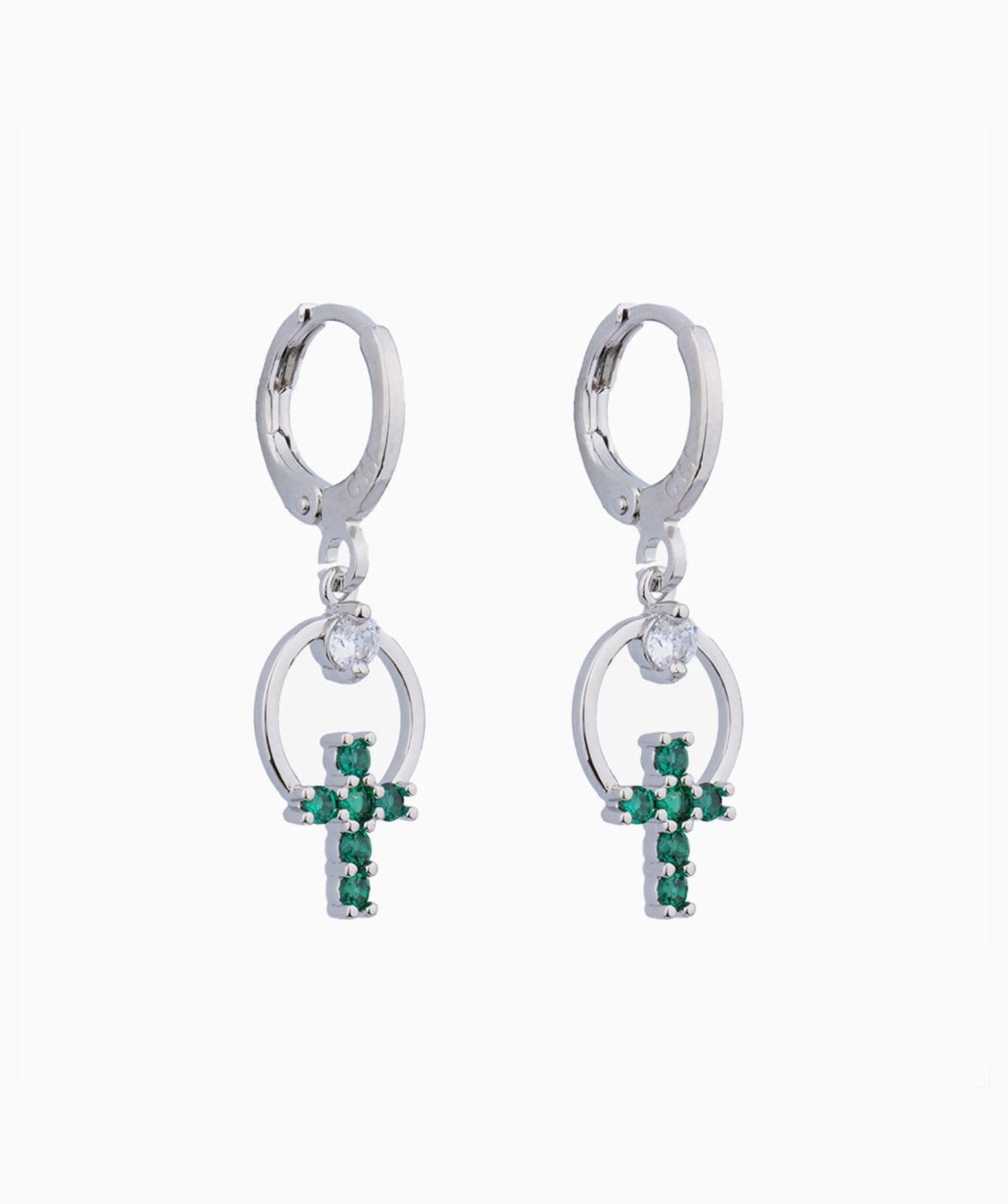 Cross Huggie Earrings