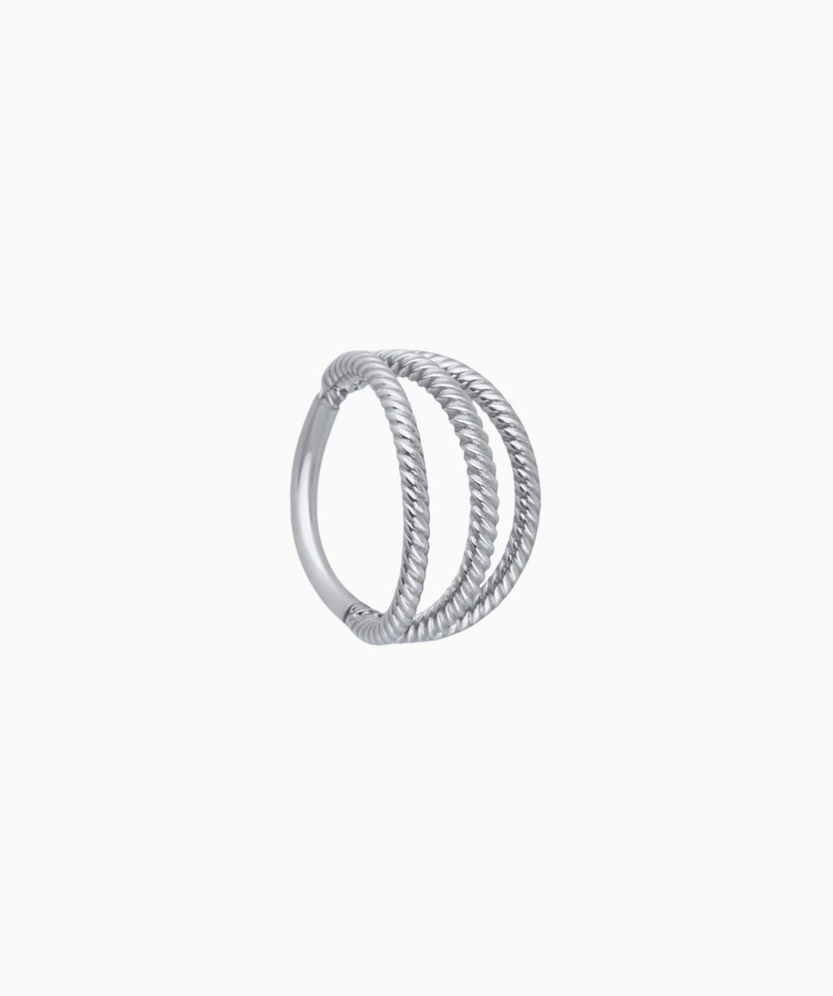 Three-Layer Twist Clicker - Stainless Steel - Lobe, Conch - Oumo Jewelry
