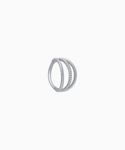 Three-Layer Twist Clicker - Stainless Steel - Lobe, Conch - Oumo Jewelry