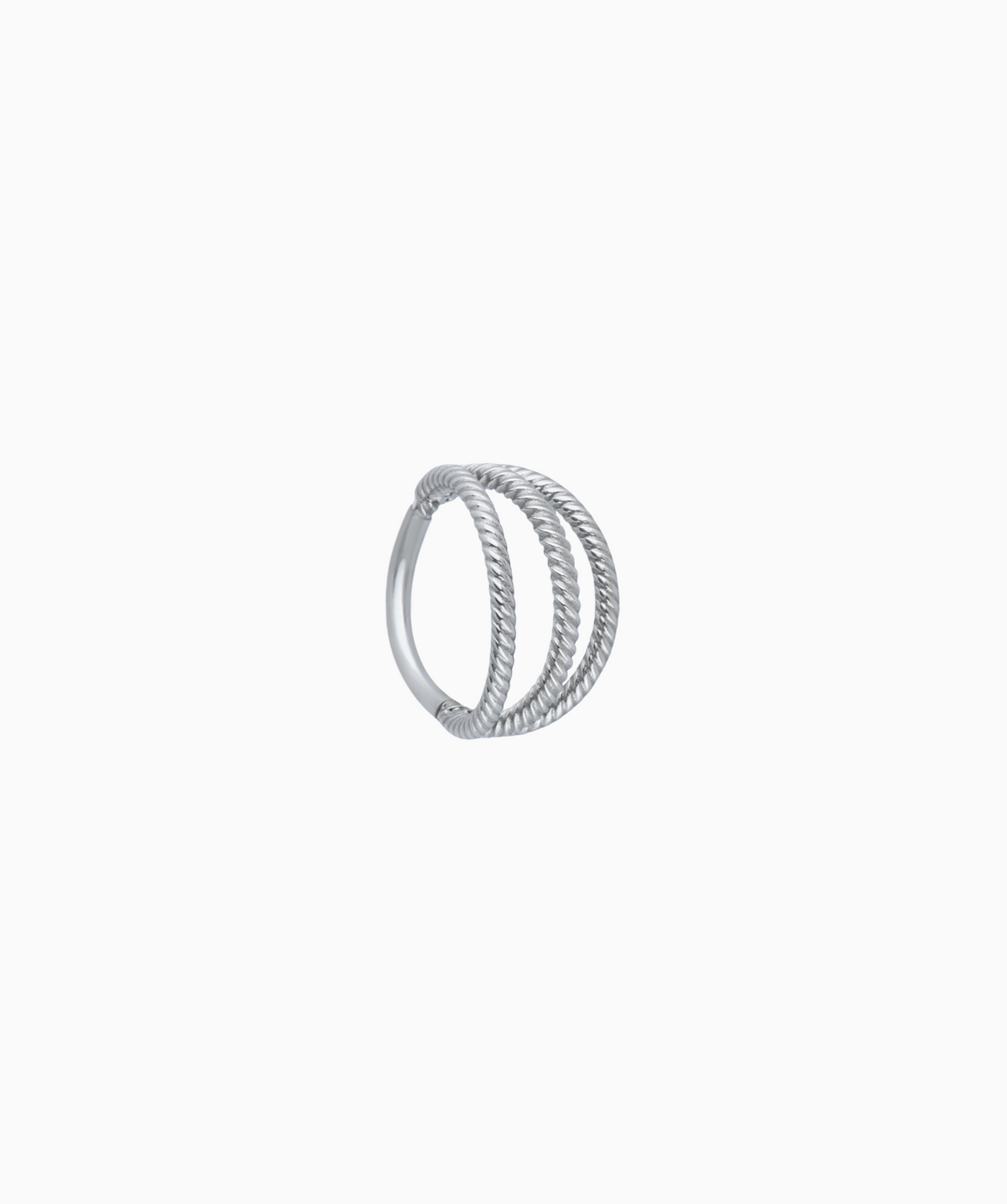 Three-Layer Twist Clicker - Stainless Steel - Lobe, Conch - Oumo Jewelry