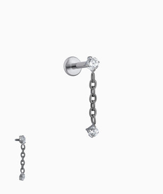 Titanium Round Gemstone Flatback Drop - OumoJewelry