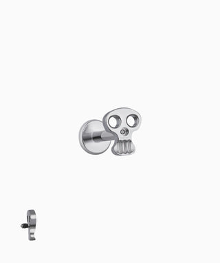 Titanium Hollow Skull Flatback Stud - OumoJewelry