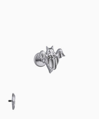 👻 Titanium Cute Ghost Flatback Stud - OumoJewelry