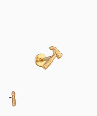 Titanium Hammer Flatback Stud - OumoJewelry