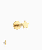 Basic Star Flatback Stud - Stainless Steel - Helix, Forward Helix, Upper Lobe - Oumo Jewelry
