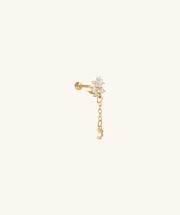 Lunar Dangle Stud - Stainless Steel - Upper Lobe, Helix, Flat - Oumo Jewelry