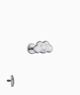 Titanium Smile Cloud Flatback Stud - OumoJewelry