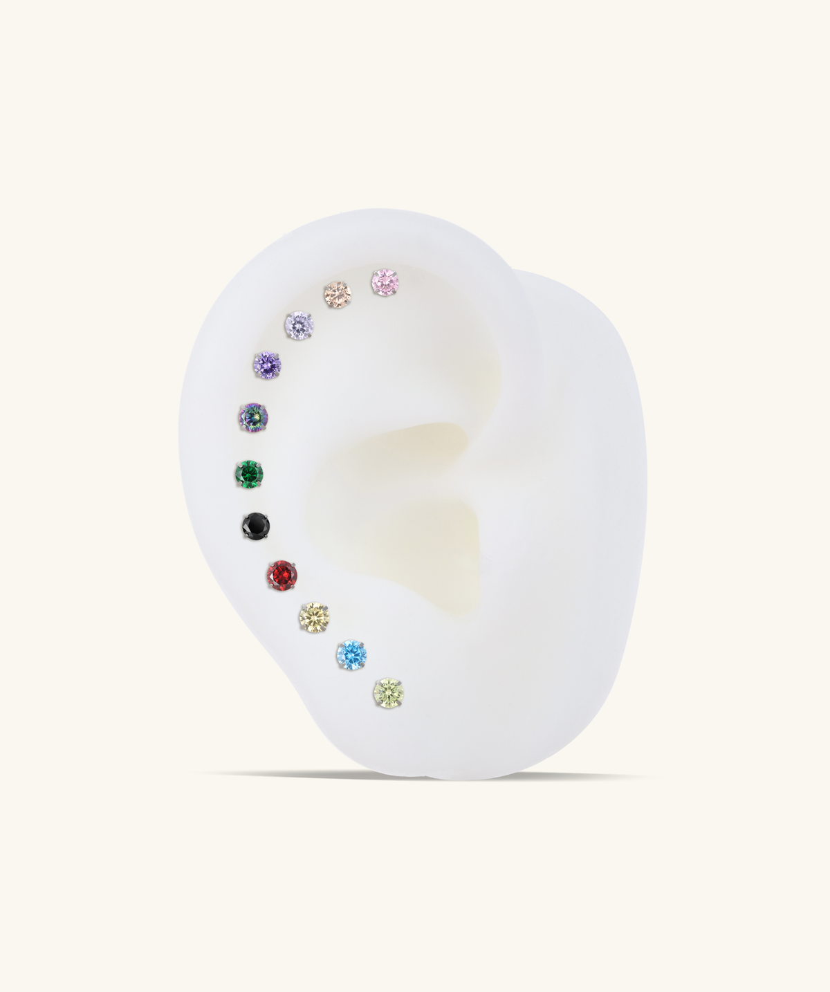Titanium Sparkle Rainbow Stud - Titanium - Helix, Forward Helix, Upper Lobe - Oumo Jewelry
