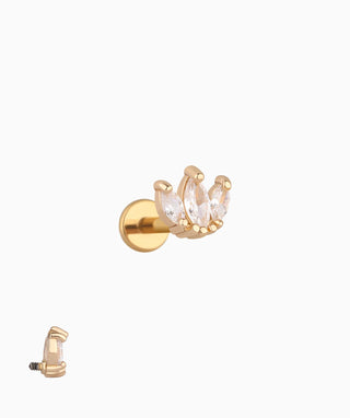 Marquise Gems Flatback Stud - OumoJewelry