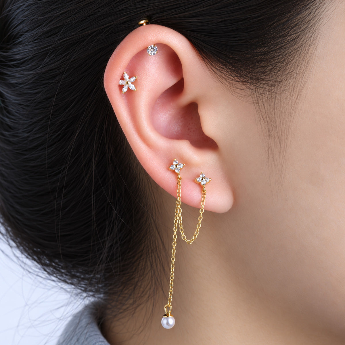 Titanium Gaia Vertical Helix Stud - OumoJewelry