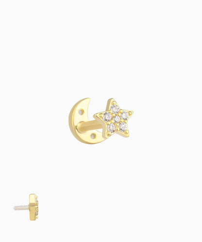 Moon Star Reversible Flatback Stud