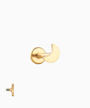 Crescent Flatback Stud - Stainless Steel - Helix, Forward Helix, Upper Lobe - Oumo Jewelry