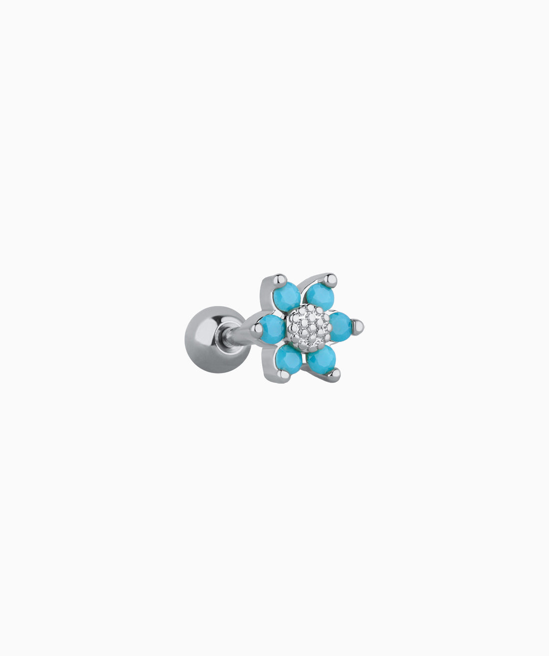 Turquoise Flower Stud