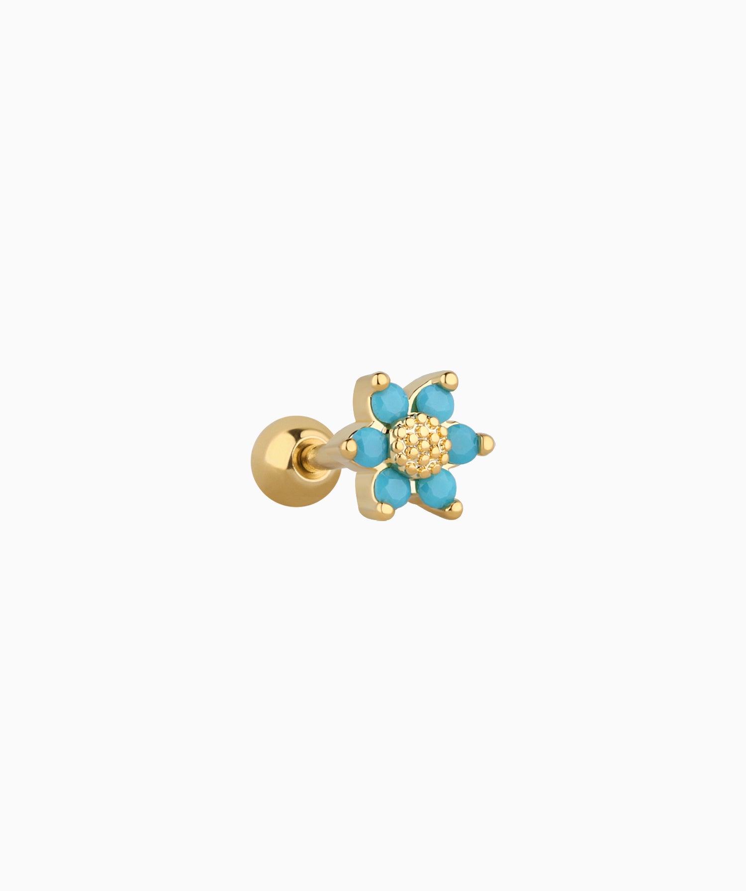 Turquoise Flower Stud