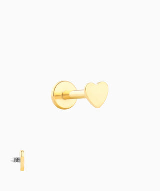 Heart Flatback Stud - OumoJewelry
