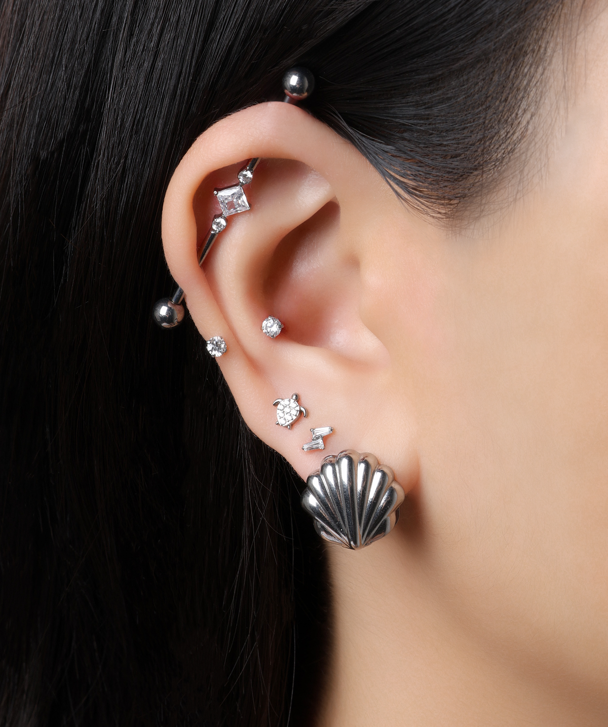 Titanium Siena Industrial Barbell - Titanium - Industrial - Oumo Jewelry