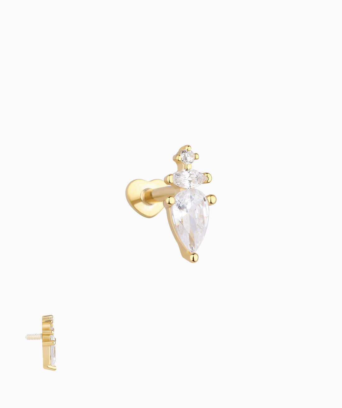 Marquise Reversible Flatback Stud