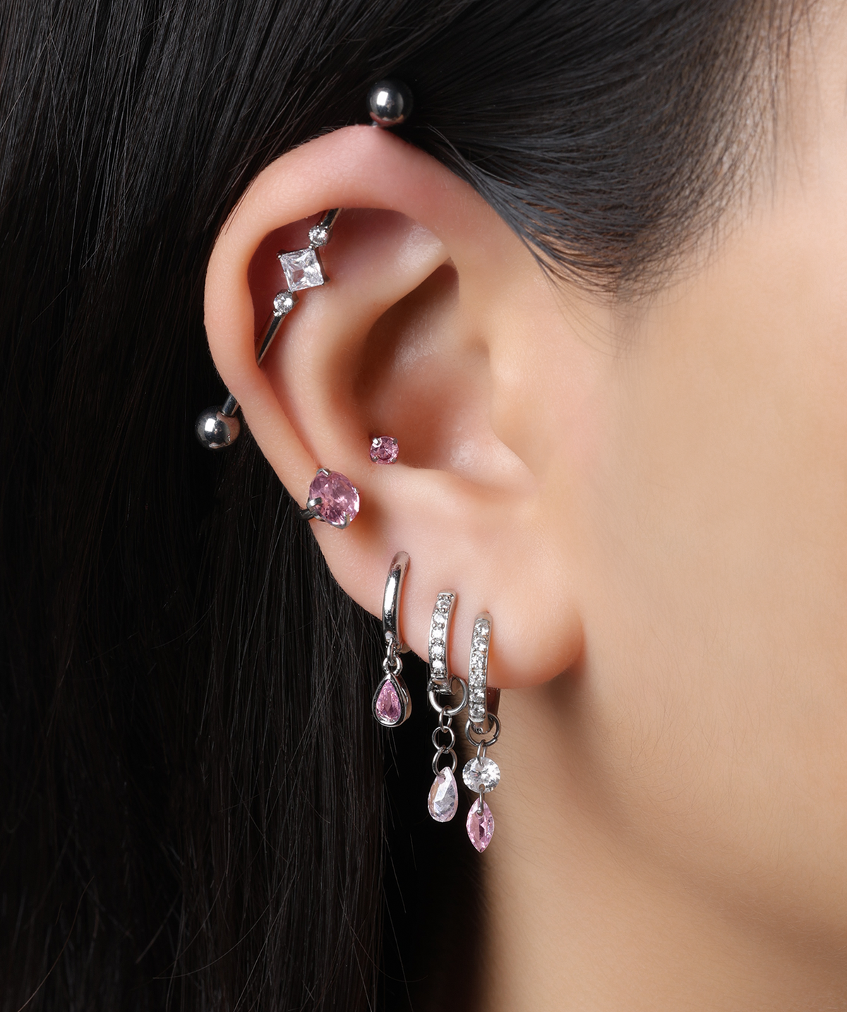 Titanium Siena Industrial Barbell - Titanium - Industrial - Oumo Jewelry