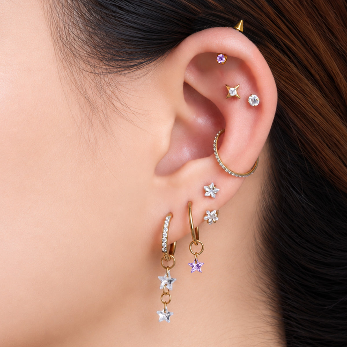Titanium Leda Vertical Helix - OumoJewelry
