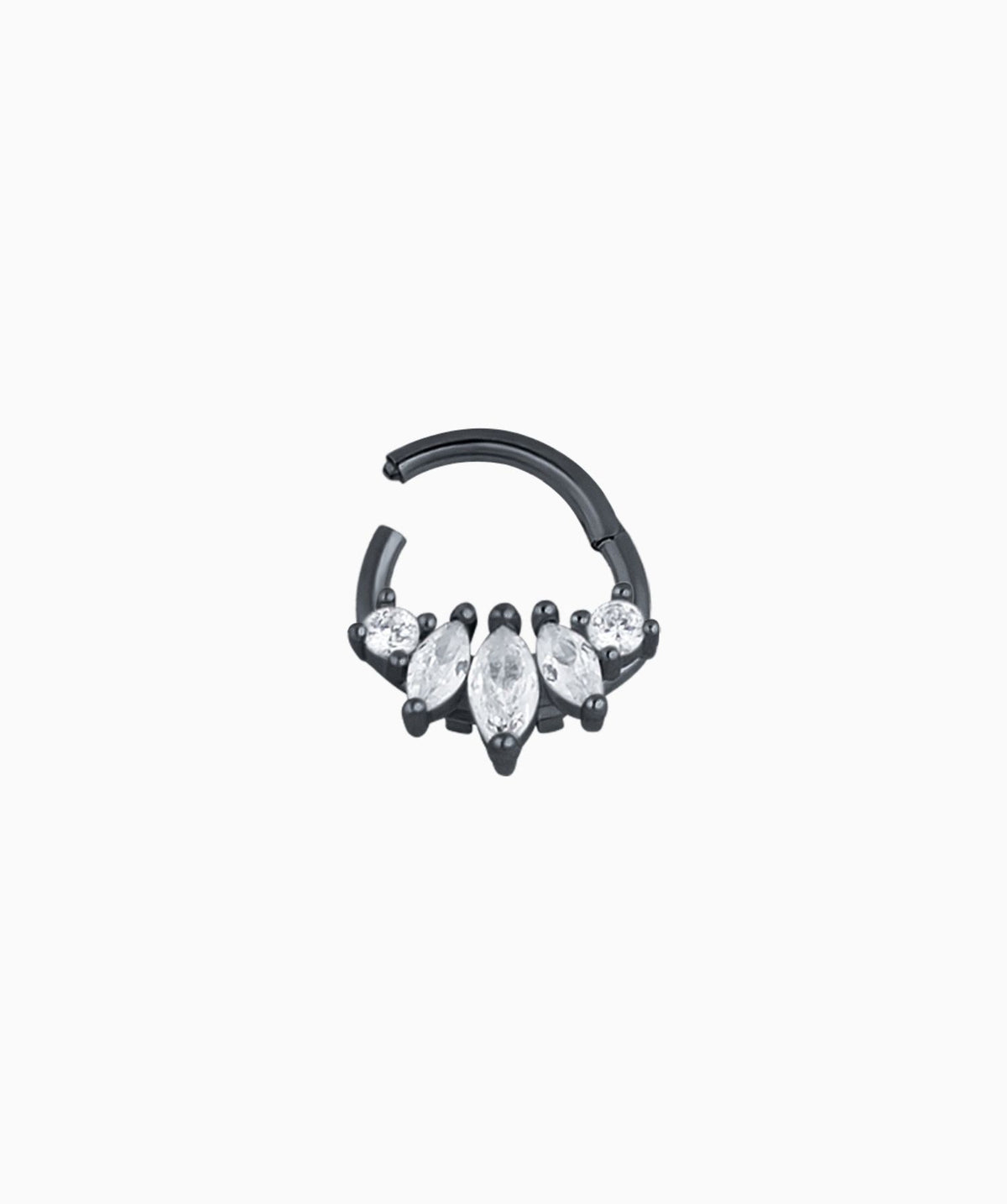 Delicate Leaf Clicker Hoop - Stainless Steel - Daith, Septum - Oumo Jewelry