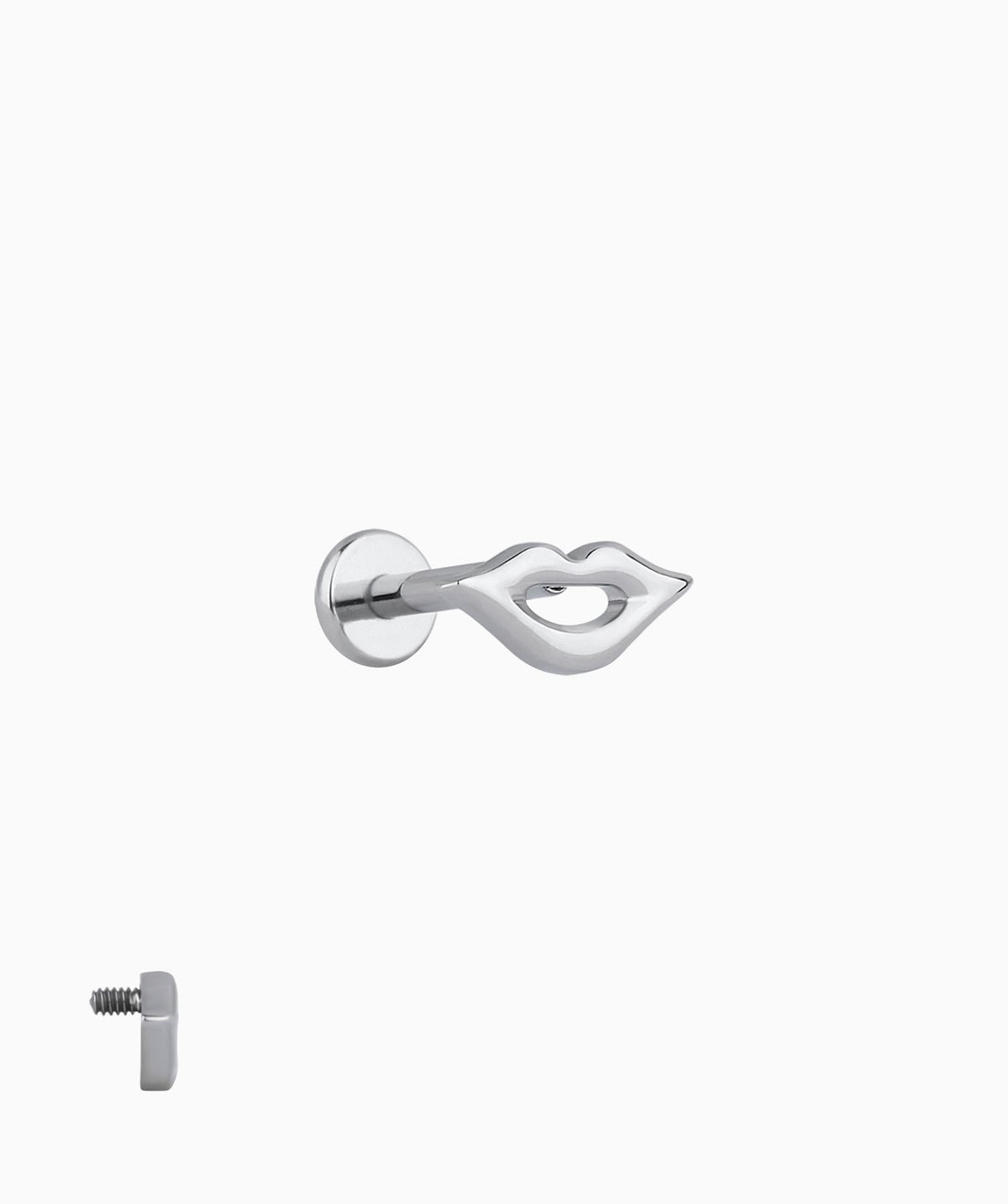 Titanium Lip Flatback Stud - Titanium - Helix, Upper Lobe, Conch - Oumo Jewelry