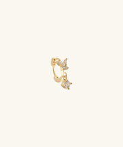 Butterfly Drop Helix Hoop - Stainless Steel - Helix, Upper Lobe - Oumo Jewelry