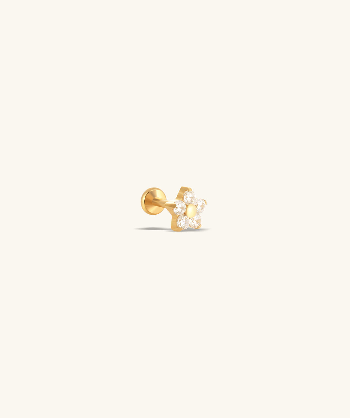 Sable Flower Stud - Stainless Steel - Helix, Upper Lobe, Conch - Oumo Jewelry