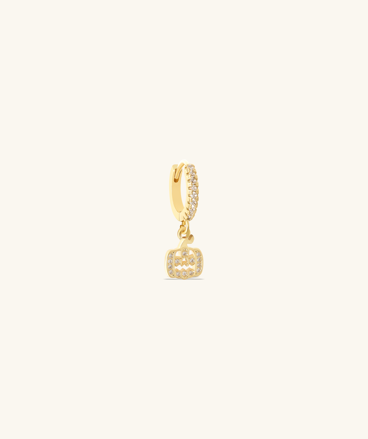 Pumpkin Dangle Hoop - Brass - Lobe - Oumo Jewelry