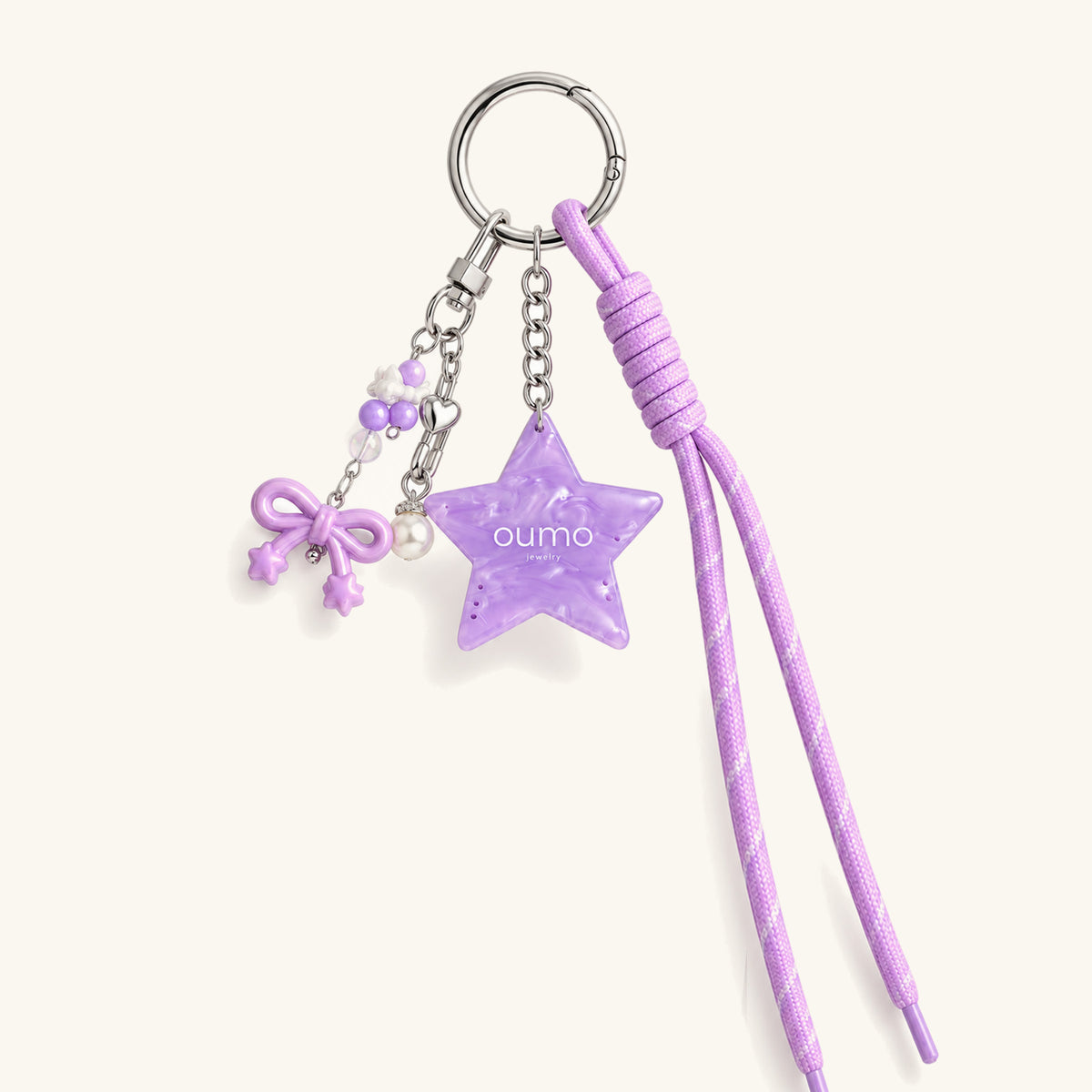 Pierced Star Charm Keychain - OumoJewelry