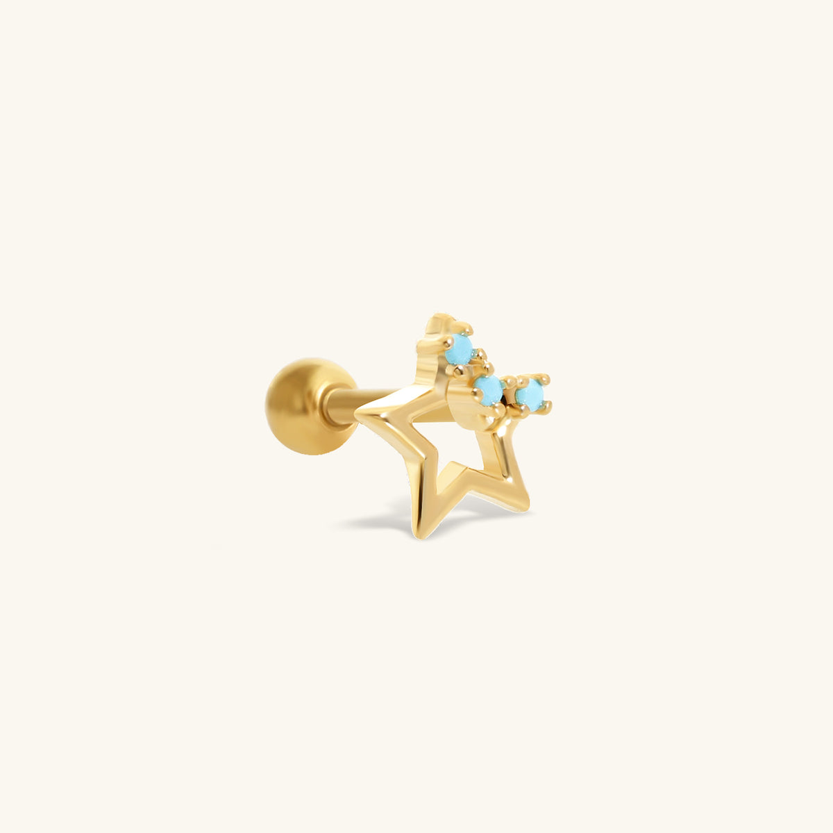 Cyril Star Stud - Stainless Steel - Upper Lobe, Helix, Flat - Oumo Jewelry