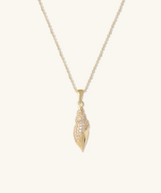 Golden Shell Necklace - Brass - Oumo Jewelry