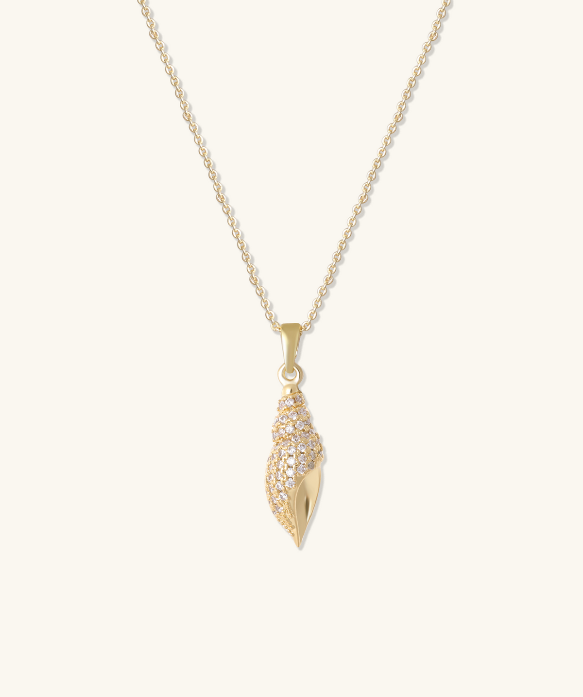 Golden Shell Necklace - Brass - Oumo Jewelry