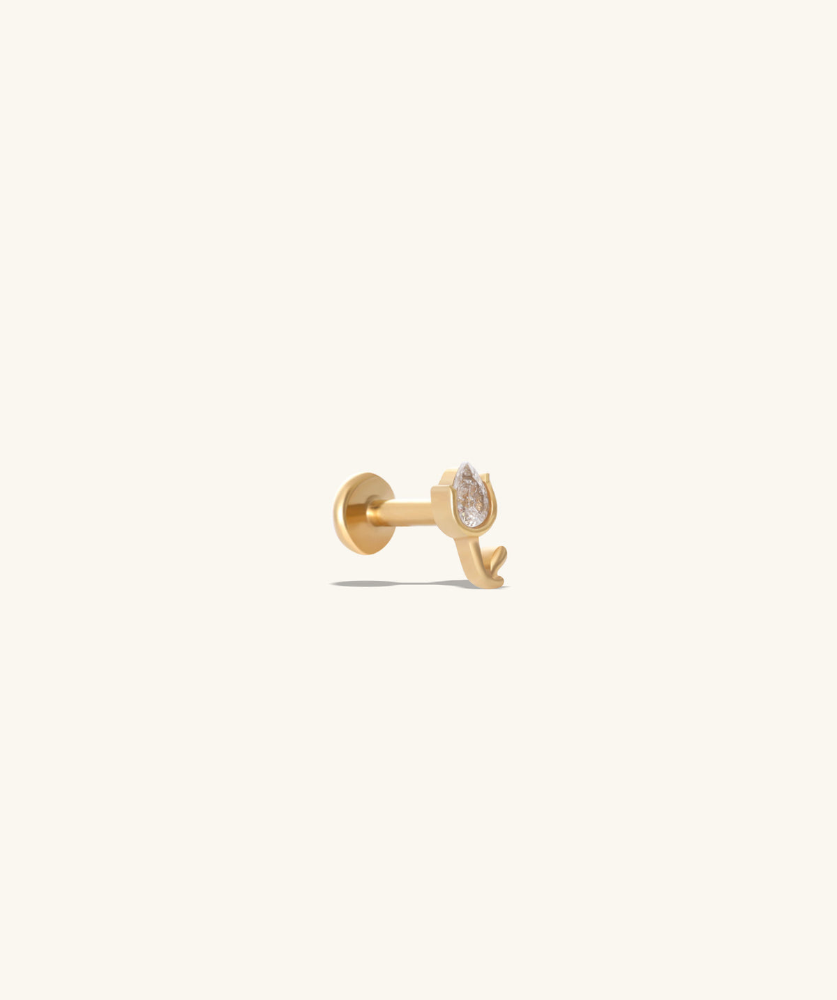 Titanium Mini Tulip Flatback Stud - Titanium - Upper Lobe, Helix, Forward Helix - Oumo Jewelry