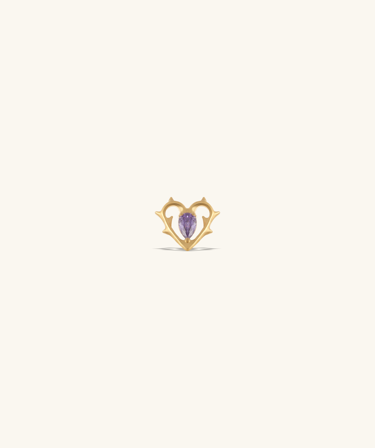 Titanium Thorn Heart Stud - Titanium - Upper Lobe, Helix, Conch - Oumo Jewelry